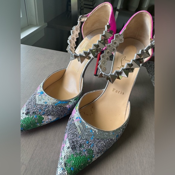Christian Louboutin multi-colored Heel Shoes EU 38.5 - Picture 10 of 11